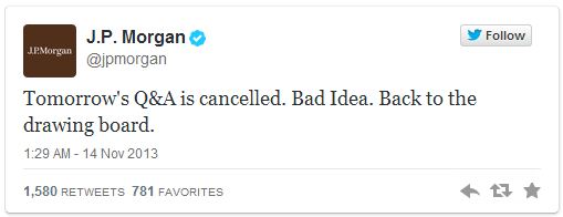 JPMorgan Twitter Actie JPMorgan Twitter Actie